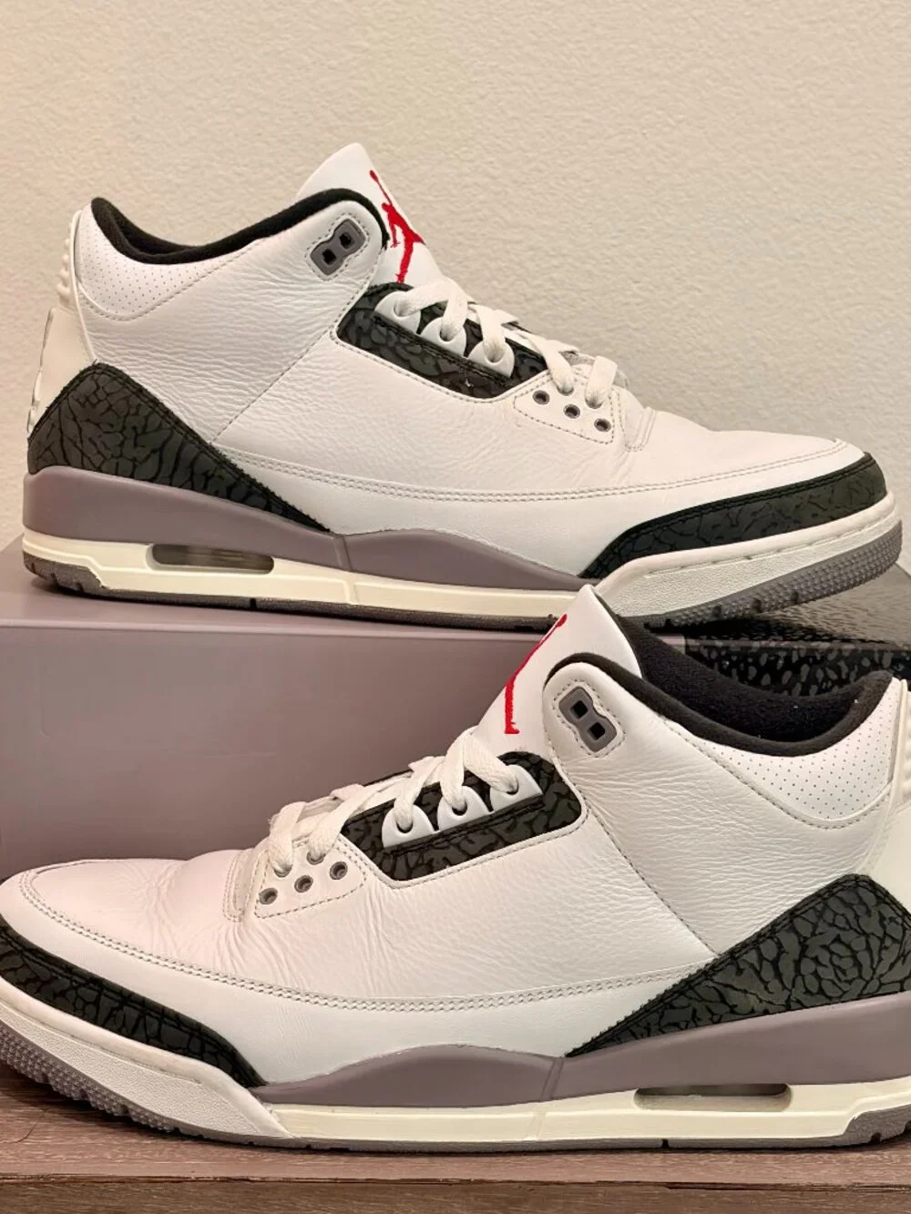 AIR JORDAN 3 RETRO SUMMIT WHITE/FIRE RED BLANC SOMMET/ROUGE FEU